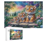 Tigre par l'eau avec Lightning Flower Sky Puzzle 300 Pièces pour Adolescents 14+ Activité Après veloppement Logique Cadeau 300 PCS