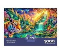 Tigre par Une Cascade dans Une forêt Vivante Puzzle De 1000 Pièces Le Roi forêt Qualité Premium, Excellent Jeu pour Adultes Et Enfants 70x50cm/1000pcs