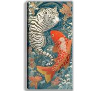 Tigre Peinture par Numero Adulte Koï Peinture Numero Adulte et Enfant, DIY Paint by Numbers avec 40x100cm Toile + Acryliques + Pinceaux + Images de Référence, Decoration Chambre, Cadeau Femme, -fu212u