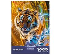 Tigre Puzzle 1000 Pièces Art Collection bête Illustration Colorée Adultes Et Enfants Dès 14 Ans38x26cm/1000pcs