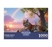 Tigre Puzzle 1000 Pièces Jouet Cadeau Unique Décoration Intérieure Faune Sauvage Jeu Éducatif Challenge Toy Adultes & Enfants des 14 Ans 38x26cm/1000pcs