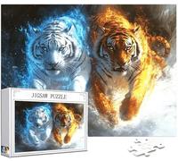 Tigre Puzzle 4000 Pièces Adultes, 5D DIY Puzzle Animal Couleur Puzzles, Jigsaw Jeu éducatif effrayant, Ddifficile pour Adultes avec Emballage Cadeau for Decoration Chambre Murale Cadeau Homme,Model363