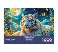 Tigre Puzzle pour Adultes De Qualité Supérieure Roi des bêtes Jeu Éducatif Défi Jouets Décoration Moderne Jeux De Puzzle pour Toute La Famille 70x50cm/1000pcs