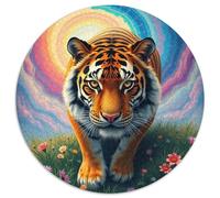 Tigre Puzzle Rond 1000 Pièces Animauxs Das Tier Wild Animauxs Beast Enfants Cadeau Inspirations Voyage Réduction du Stress 1000pcs (67.5x67.5cm)