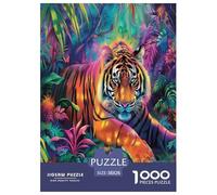 Tigre Puzzles 1000 Pieces Cadeau Unique Jeu Éduchatif Challenge Toy À De Qualité Supérieure Peinture Art pour Adultes Enfants 38x26cm/1000pcs