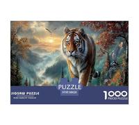 Tigre Puzzles 1000 Pièces Cadeau Unique Vallée de Montagne d'automne Challenge Toy À De Qualité Supérieure Peinture Art pour Adultes Enfants 38x26cm/1000pcs