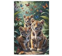 Tigre Puzzles Adulte 1000 Pieces Cadeau Famille Puzzle Classique 3D EnfantsJouet en Bois Cadeau Unique （78×53cm）