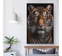 Tigre regarde dans mes yeux Décoration de maison pour salon pour chambre bureau salle de bain décor photo toile 24x36 pouces (60x90 cm)