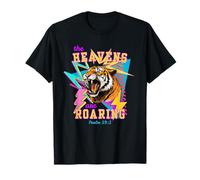 Tigre rétro années 80 The Heavens are Roaring Psaum 19:1 T-Shirt