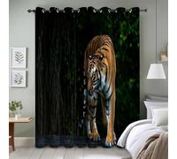 Tigre Rideau Occultant Thermiques 140x225 cm, Animaux Anti Froid Chaleur pour Salon Chambre Rideau SéParation de PièCe Lot de2 à Oeillets