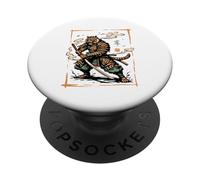 Tigre Samouraï Lame Guerrier Art Japonais Tigre Ronin Sumi-e PopSockets PopGrip Adhésif