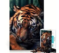 Tigre Sauvage couché dans la forêt Puzzle de 1000 pièces pour Adolescents Stimulation Cognitive Jeu Amusant Emboîtement sûr Pas de pièces Qui se détachent Une façon captivante de Passer Le Temps