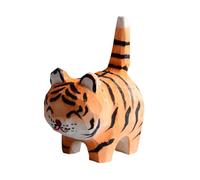 Tigre sculpté à la main - Œuvre d'art de sculpture de tigre - Statue décorative créative mignonne de collection pour décoration de gâteau, étagère, bibliothèque