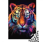 Tigre Set De 1000 Pièces Papier Recyclé Rainbow Tigre Puzzle Adulte Facile À Ranger Casse-tête Engageant Heures Divertissement Activité Lien Familial 52x38cm/1000pcs