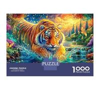 Tigre Splashes dans Un Flux Magique Puzzle De 1000 Pièces Le Roi forêt Défiant Et Éducatif pour Toutes Les Âges 52x38cm/1000pcs