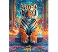 Tigre sur Le trône dans Le Jardin 500 Pièces Puzzle Adolescent en Carton Anti-Déchirure Mythes Conte de fées Difficulté Moyenne Activité Éducative Jeu De Société Cadeau Anniversaire Pas Cher 500