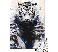 Tigre Temple Architecture Puzzle, 1000 Pcs Jeu D'intérieur Adulte | 52x38cm Carton, Exercice Mental, Ajustement Précis, Amateurs De Puzzles, Réduction Du Stress