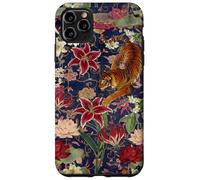 Tigre Vintage Amidst Blossoms Asiatique Jardin Art Fleur Amoureux Coque pour iPhone 11 Pro Max