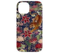 Tigre Vintage Amidst Blossoms Asiatique Jardin Art Fleur Amoureux Coque pour iPhone 14