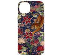 Tigre Vintage Amidst Blossoms Asiatique Jardin Art Fleur Amoureux Coque pour iPhone 14 Plus