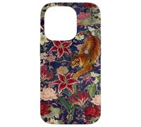 Tigre Vintage Amidst Blossoms Asiatique Jardin Art Fleur Amoureux Coque pour iPhone 14 Pro