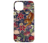 Tigre Vintage Amidst Blossoms Asiatique Jardin Art Fleur Amoureux Coque pour iPhone 15 Plus