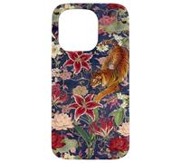 Tigre Vintage Amidst Blossoms Asiatique Jardin Art Fleur Amoureux Coque pour iPhone 15 Pro
