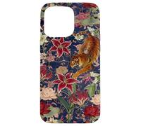 Tigre Vintage Amidst Blossoms Asiatique Jardin Art Fleur Amoureux Coque pour iPhone 15 Pro Max