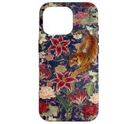 Tigre Vintage Amidst Blossoms Asiatique Jardin Art Fleur Amoureux Coque pour iPhone 16 Pro