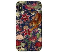Tigre Vintage Amidst Blossoms Asiatique Jardin Art Fleur Amoureux Coque pour iPhone X/XS