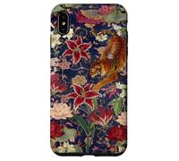 Tigre Vintage Amidst Blossoms Asiatique Jardin Art Fleur Amoureux Coque pour iPhone XS Max