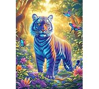Tigreau aux Rayures Arc-en-Ciel 1000 Pièces Puzzle Expert Confirmé en Carton sans Déformation Faune et Flore Très Difficile Décoration Murale Collection Cadeau Fête des Pères Premium 1000 PCS