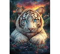 Tigreau dans une lueur magique 300 Pièces Puzzle Expert Confirmé En Carton Sans Déformation Paysages et science-fiction Très Difficile Décoration Murale Collection Cadeau Fête Des Pères Premium 300 PC