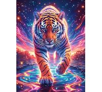 Tigreau dans Une Lueur Magique Ardente 1000 Pieces Casse-tête Collectionneur en Carton sans Déformation Faune et Flore Haute Difficulté Décoration Murale Collection Cadeau Noël Pas Cher 1000 PCS