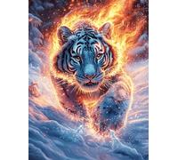 Tigreau dans Une Lueur Magique Ardente 500 Pièces Puzzle Expert Confirmé en Carton sans Déformation Très Difficile Décoration Murale Collection Cadeau Fête des Pères Premium 500 PCS