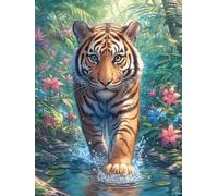 Tigreau Marchant dans l'eau 500 Pieces Casse-tête Expert Confirmé en Carton Anti-Déchirure Paysages et Science-Fiction Très Difficile Motif Complexe Décoration Murale Cadeau Anniversaire 500 PCS