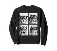 Tigres avec Lunettes de Neige Animaux Mignons félins Hiver Sweatshirt