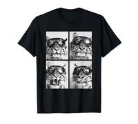 Tigres avec Lunettes de Neige Animaux Mignons félins Hiver T-Shirt