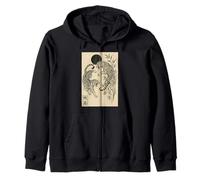 Tigres Japonais Vintage Sumi-e Edo Encre Art Ukiyo-e Sweat à Capuche