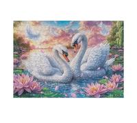 Tigres Jumeaux au ruisseau 300 Pieces Casse-tête Créatif en Carton Rigide sans Déformation Difficulté Moyenne Activité Manuelle Cadeau Saint Valentin Créatif 300 PCS