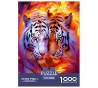 Tigres Jumeaux Rouges et Blancs Puzzle 1000 Pièces pour Adultes Et Enfants À Partir De 12 Ans Jeu Cadeau Unique Divertissement Créatif Cadeau Classiques - Activité Familiale Parfaite 38x26cm/1000pcs