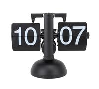 Tihebeyan Horloge à Bascule en Acier Inoxydable 304, Horloge de Bureau Rétro avec Grands Chiffres, Bouton Réglable pour la Maison, Le Bureau et l'étude (Tout Noir)