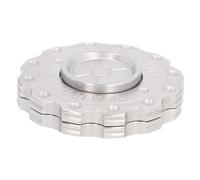 Tihebeyan Jouets Coulissants Ronds à la Partie Supérieure Tournante Silencieuse de l'anxiété et de L'éclairage de l'Autisme, Acier de Poche Inoxydable pour Une Relaxation Défavorable (Silver)