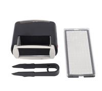 Tihebeyan Kit de Tampons Auto-encreurs, Tampon de Date et de Numéro Personnalisable avec Pince à épiler, Impression de 1,5x0,55 Pouces pour Une Utilisation au Bureau