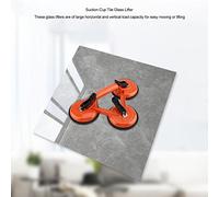 Tihebeyan Lève-verre à Ventouse en Aluminium Robuste pour Déplacer les Carreaux de Miroirs | Caoutchouc ABS Orange | Extracteur à 3 Ventouses pour Machine à Laver le Réfrigérateur de Voiture (3