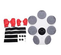 Tihebeyan Machine à Boxe de Musique, équipement de Punch électronique de L'entraîneur de Punch Interactif avec 9 Paramètres de Vitesse 7 Zones de Poinçonnage Agrandies pour Les Enfants (Black)