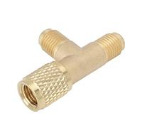 Tihebeyan Outils CVC, Adaptateur en T D'accès à Coupleur Rapide SAE 1/4 Pouces avec Connecteur Pivotant pour Collecteur de Pompe à Vide R22 R12 R134, Matériau en Laiton