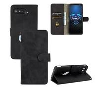 TiHen Compatible avec Coque ASUS Zenfone ZS673KS, Portefeuille Etui Cuir Magnétique Housse avec Fentes de Cartes, Antichoc Support+Protecteur d'écran en Verre Trempé*2-Noir