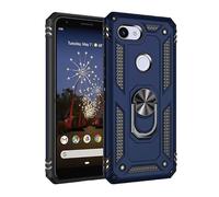 TiHen Compatible avec Coque Google Pixel 3A avec Aimant Anneau Support, 360°Double Couche Renforcée Défense Bumper Antichoc Armure Housse Etui avec Protection écran-Bleu