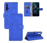 TiHen Compatible avec Coque Huawei Nova 5T, Portefeuille Etui Cuir Magnétique Housse avec Fentes de Cartes, Antichoc Support+Protecteur d'écran en Verre Trempé*2-Bleu
